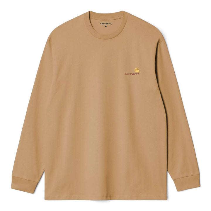 Carhartt Wip L/S AMERICAN SCRIPT T-SHIRT WIP DUSTY H Beige - foto 1