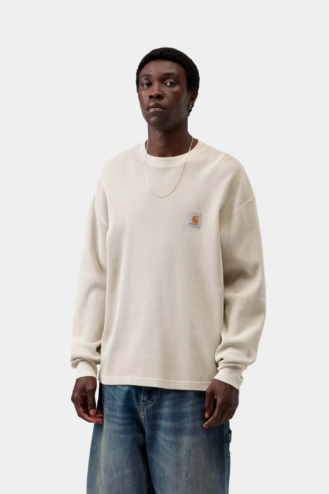 Carhartt Wip L/S VISTA WAFFLE T-SHIRT FLEUR DE SEL GARMENT DYED Beige - foto 4