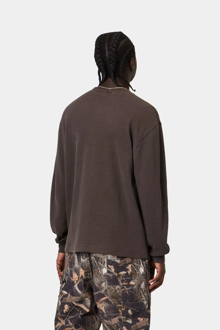 Carhartt Wip L/S VISTA WAFFLE T-SHIRT TOBACCO GARMENT DYED Marrone - foto 4