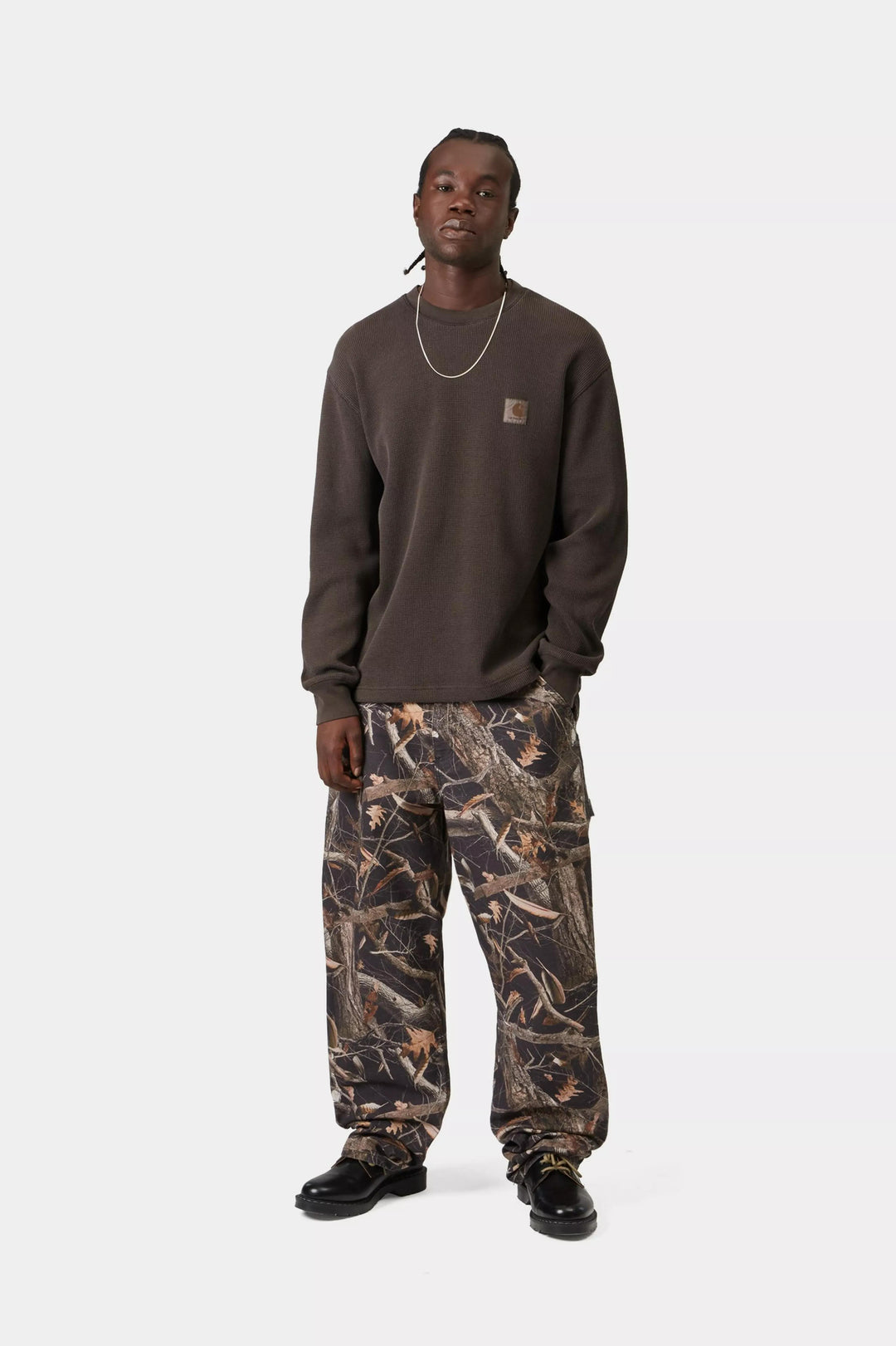 Carhartt Wip L/S VISTA WAFFLE T-SHIRT TOBACCO GARMENT DYED Marrone - foto 5