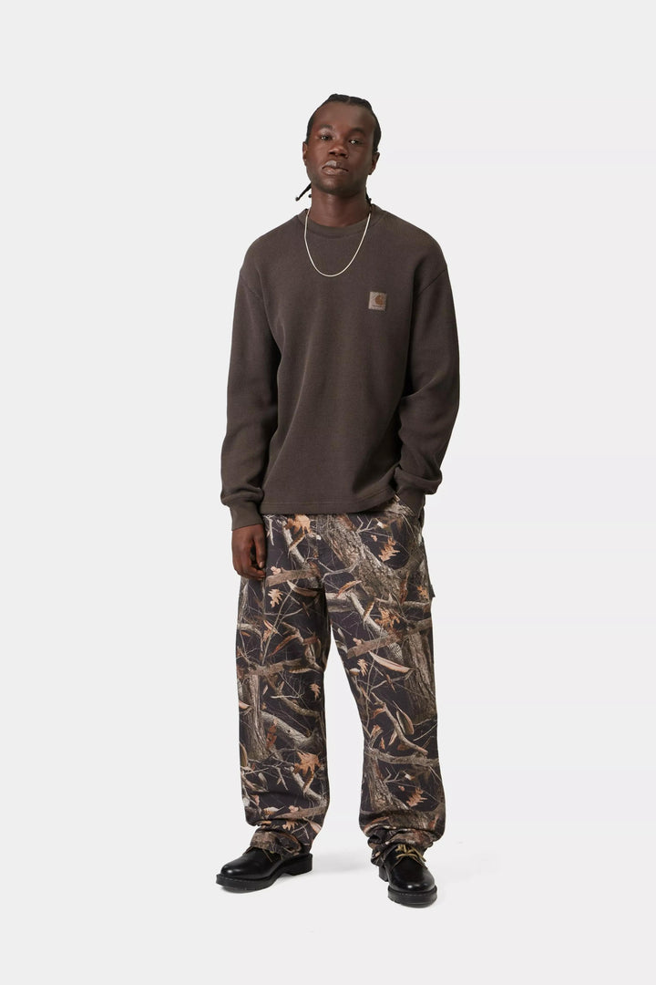 Carhartt Wip L/S VISTA WAFFLE T-SHIRT TOBACCO GARMENT DYED Marrone - foto 5