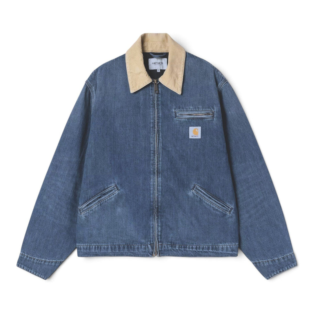 Carhartt Wip OG DETROIT JACKET BLUE/DUSTY H BROWN OLD USED WASH Blu - foto 1
