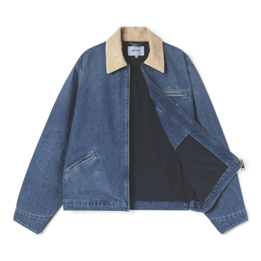 Carhartt Wip OG DETROIT JACKET BLUE/DUSTY H BROWN OLD USED WASH Blu - foto 2