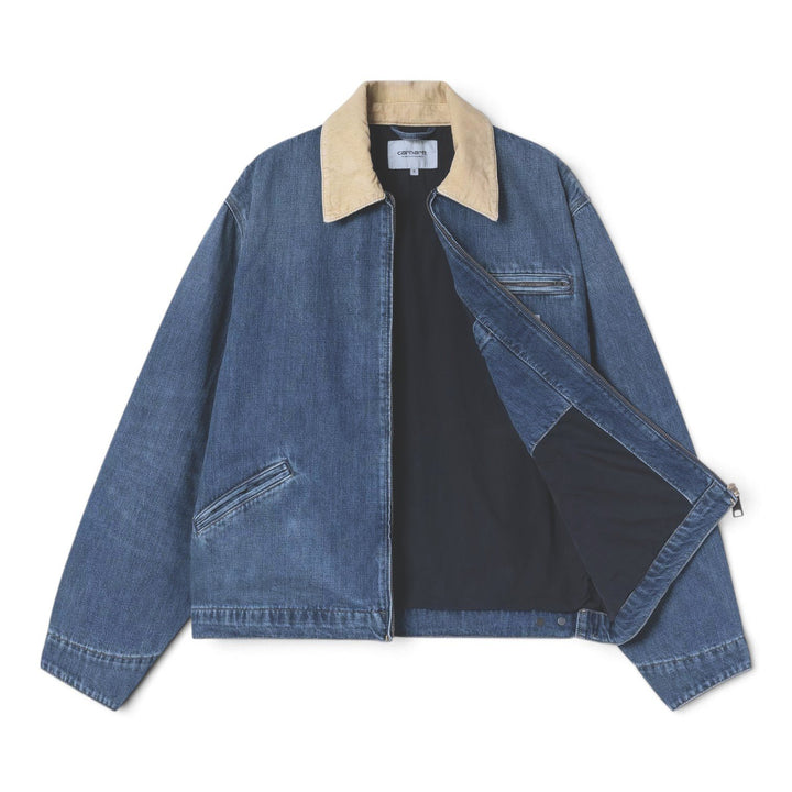 Carhartt Wip OG DETROIT JACKET BLUE/DUSTY H BROWN OLD USED WASH Blu - foto 2