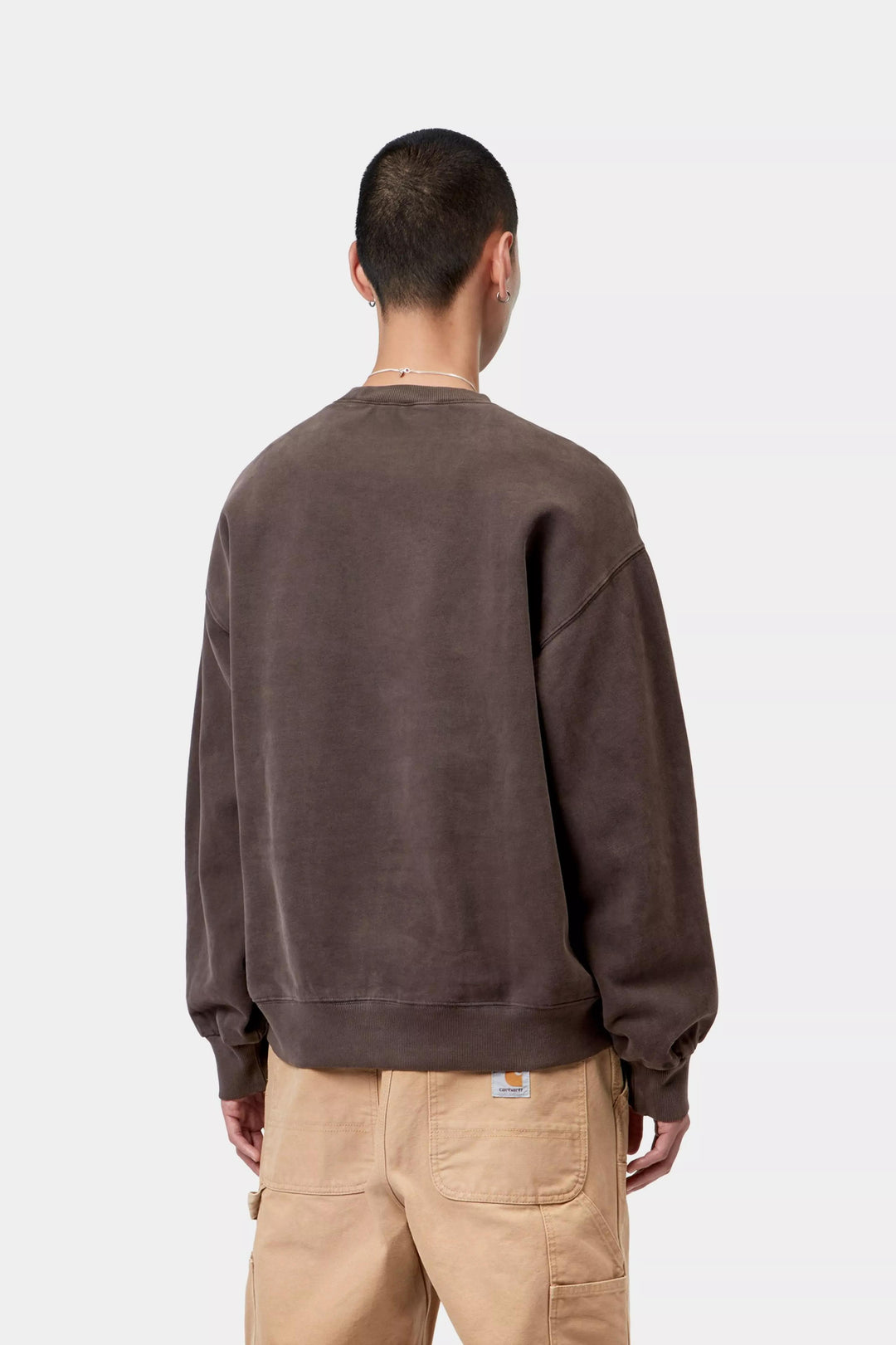 Carhartt Wip VISTA SWEAT TOBACCO GARMENT DYED Marrone - foto 4