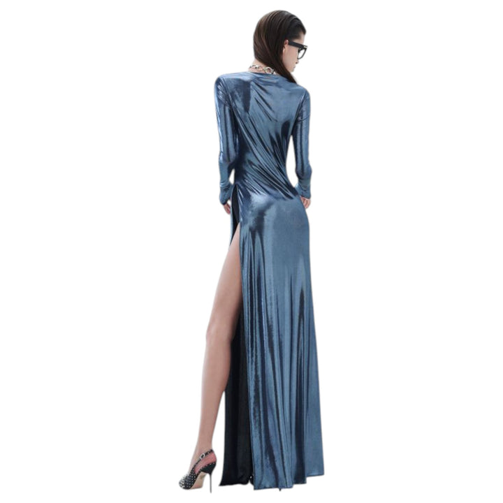 SLIT DRESS DORA NIGHT BLUE