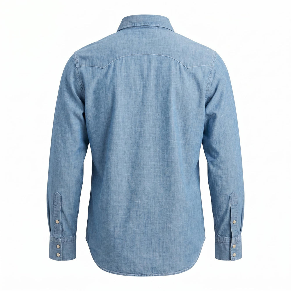 Chesapeake's WESTERN HEMP CHAMBRAY SHIRT FLAGSTAFF BLEACH Blu - foto 2