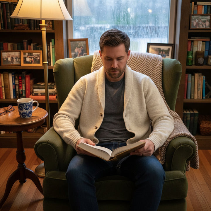 WEISSE STRICKJACKE AUS NAGELWOLLE