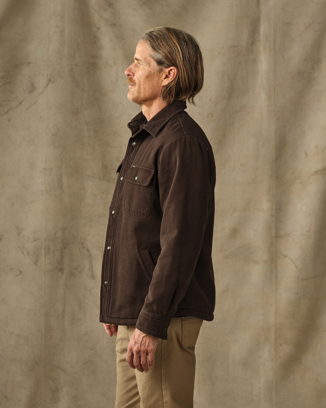 Filson Fleece-Lined Jac-Shirt Dark Brown Marrone - foto 4