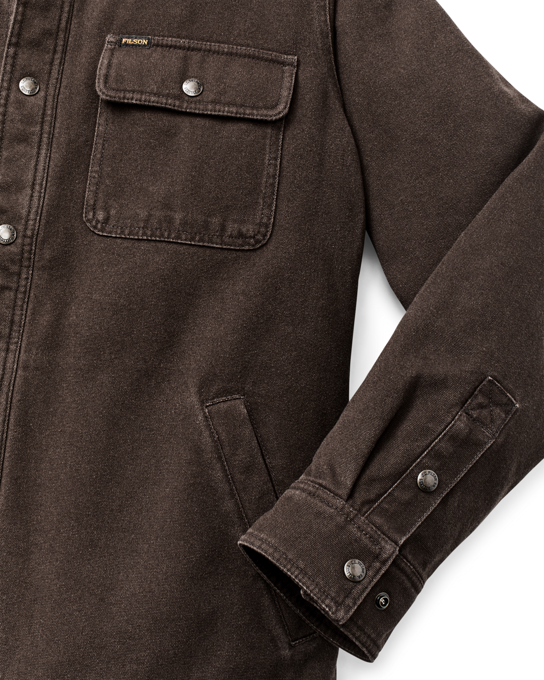 Filson Fleece-Lined Jac-Shirt Dark Brown Marrone - foto 7