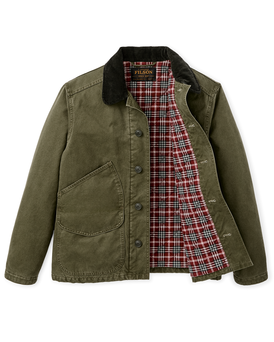Filson Insulated Canvas Outfitter Jacket Dark Olive Verde - foto 2
