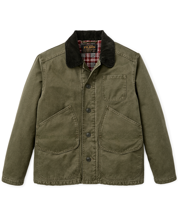 Filson Insulated Canvas Outfitter Jacket Dark Olive Verde - foto 5