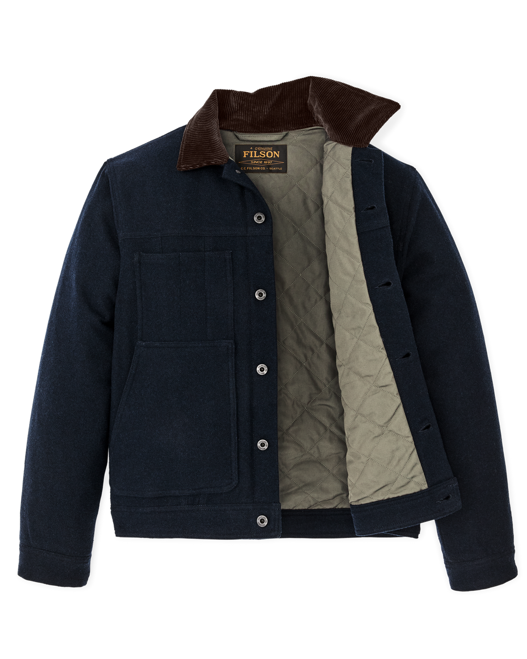 Filson Spokane Insulated Short Cruiser Jacket Navy Blu - foto 3