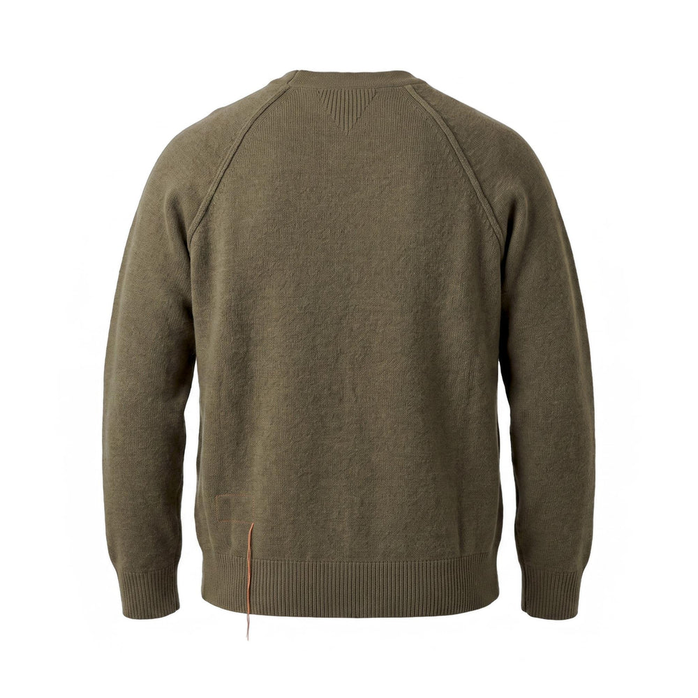 Fortela HARVARD MAGLIONE GIROCOLLO LANA MANICHE REGLAN ARMY GREEN Verde - foto 2