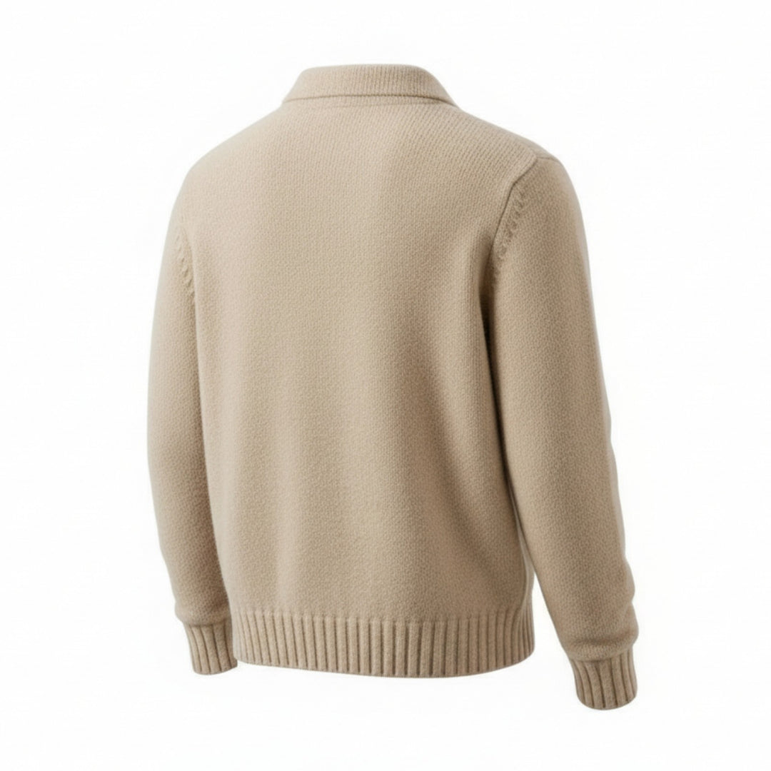 Poloshirt aus Merinowolle in Seiloptik