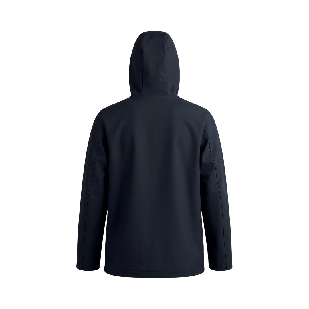 Parka sfoderato in tessuto tecnico softshell blu Heskimo, vista posteriore