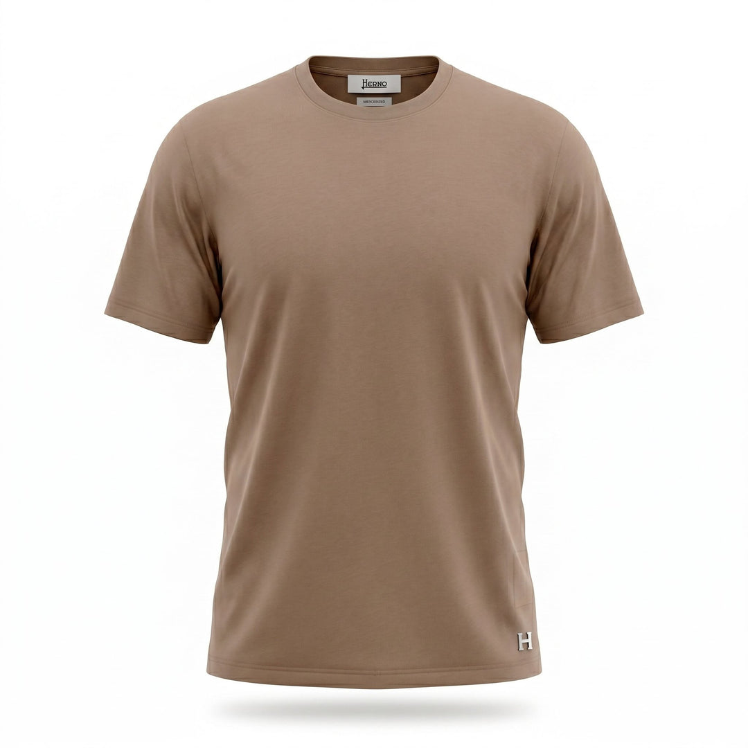 Heskimo T-Shirt Supima Cotton Gassed Merc Tortora Marrone - foto 1