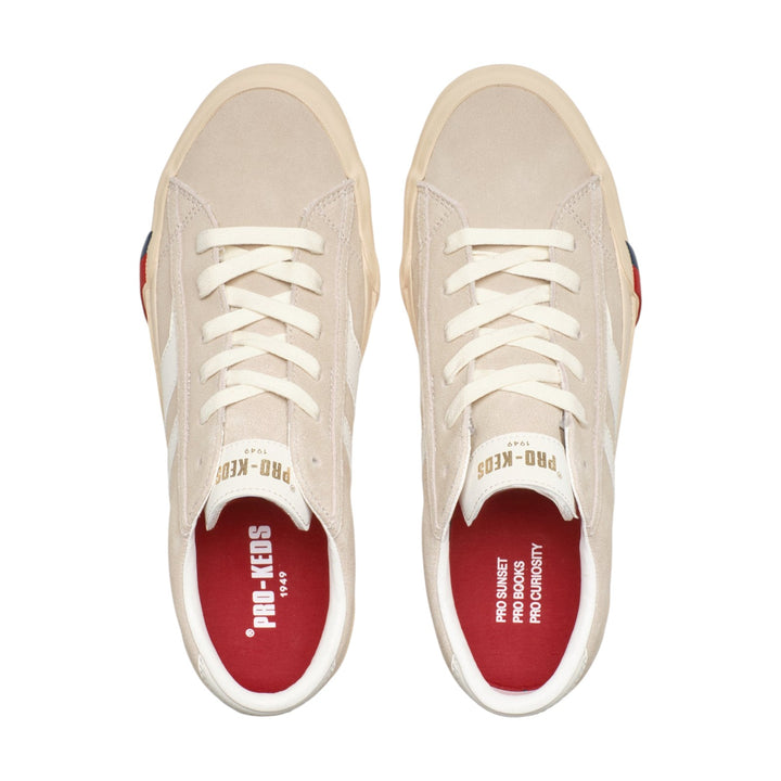 Royal Classic in Pelle Scamosciata Beige Bianco