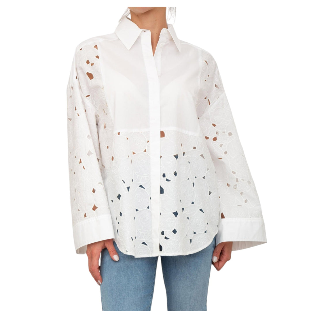 OVERSIZED WHITE EMBROIDERED SHIRT