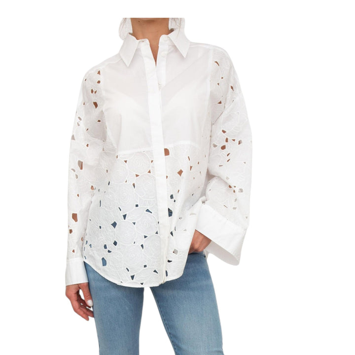 OVERSIZED WHITE EMBROIDERED SHIRT
