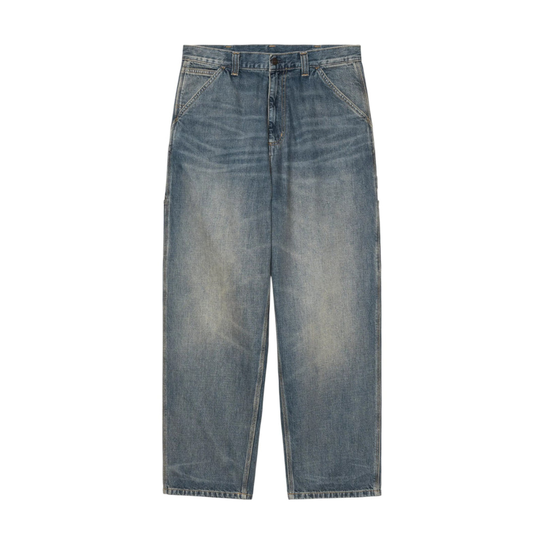 Single Knee Pant Blue Worn Washed