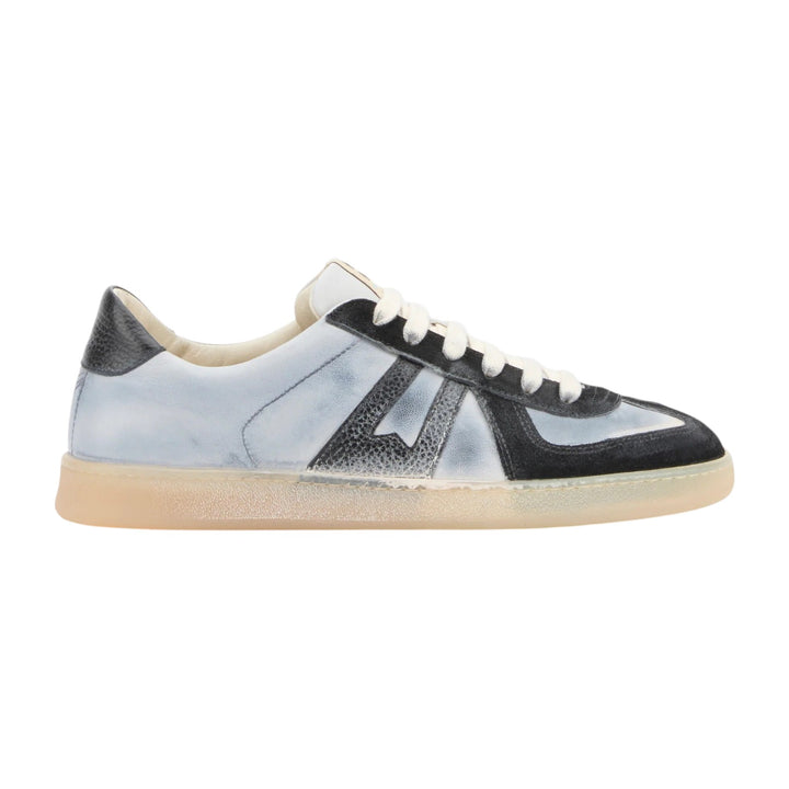 Sneakers aus echtem Leder Schwarz-Grau
