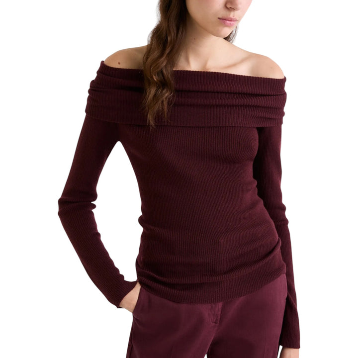 CORINNE BURGUNDY SWEATER