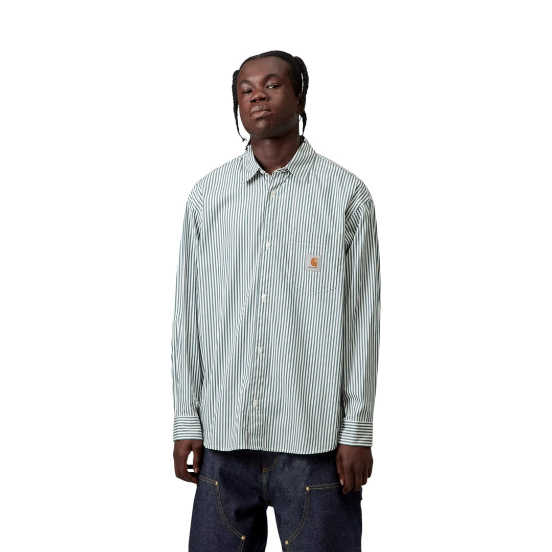 Daldry-Streifenhemd, Büroblau/Weiß