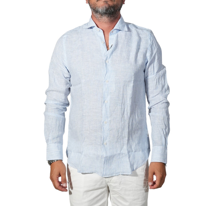 immagine-1-portofiori-camicia-lino-100-rigato-biancoceleste-camicia-geranio-131-006