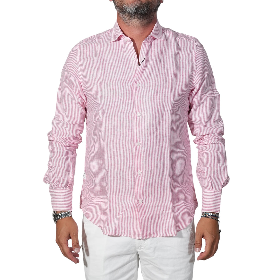 immagine-1-portofiori-camicia-lino-100-rigato-biancorosa-camicia-geranio-131-008