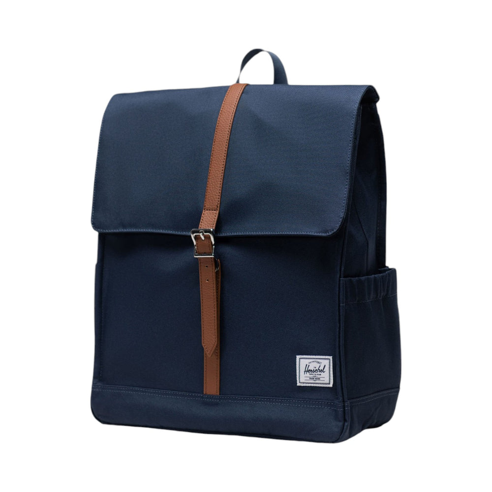 immagine-2-herschel-zaino-nylon-pelle-blu-zaini-city-backpack-blu