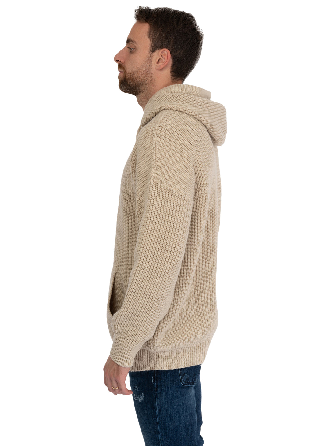 immagine-3-circolo-1901-maglia-cappuccio-lana-vergine-costa-inglese-beige-maglieria-cn4619-capp-costa-ingl-corda