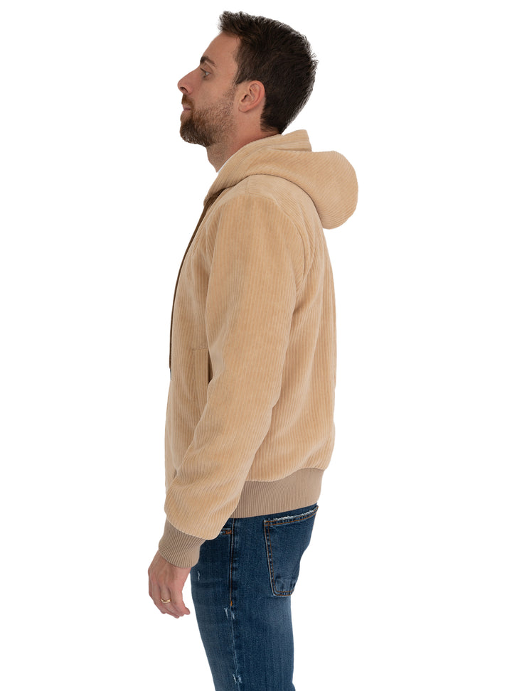 immagine-5-circolo-1901-giubotto-con-cappiuccio-in-velluto-ostrica-beige-giacca-cn4489-hoddie-zip-corduroy