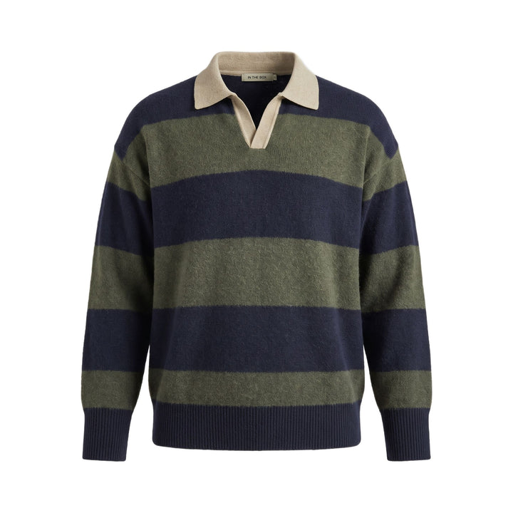 Maglia Polo Rugby Blu/Verde Scuro In The Box, vista frontale