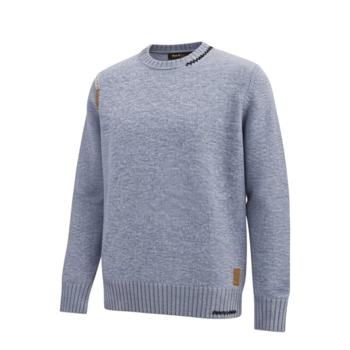 LIGHT BLUE CREW NECK WOOL SWEATER