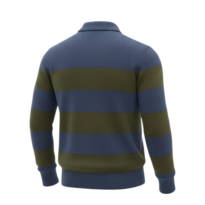 Blaues Poloshirt aus reiner Wolle