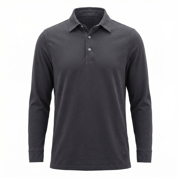 Langarm-Polo York Jersey Navy