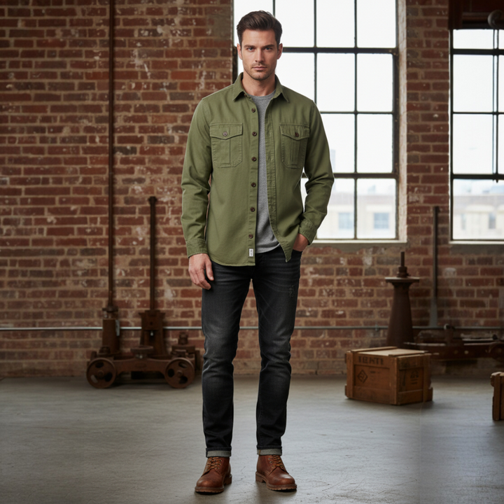 GABARDINE GUIDE SHIRT ALASKA VERDE