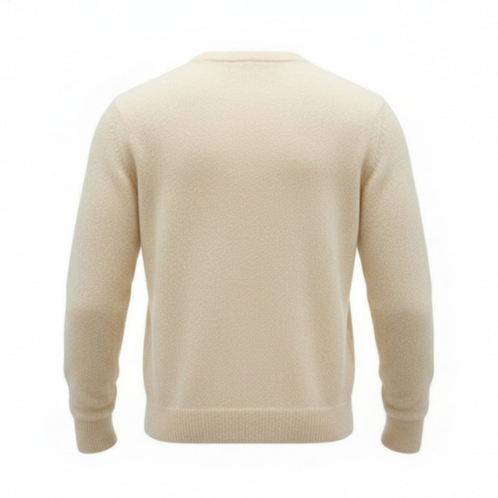 Rundhalsausschnitt aus weißer, ungebrauchter Wolle