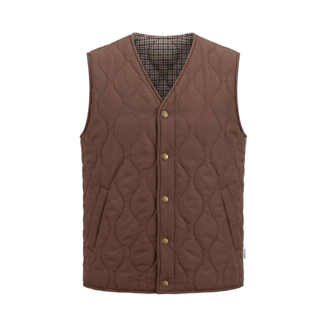 Overiwer GILET REVERSIBILE RIFFS MARRONE/PIED DE POULE Marrone - foto 1