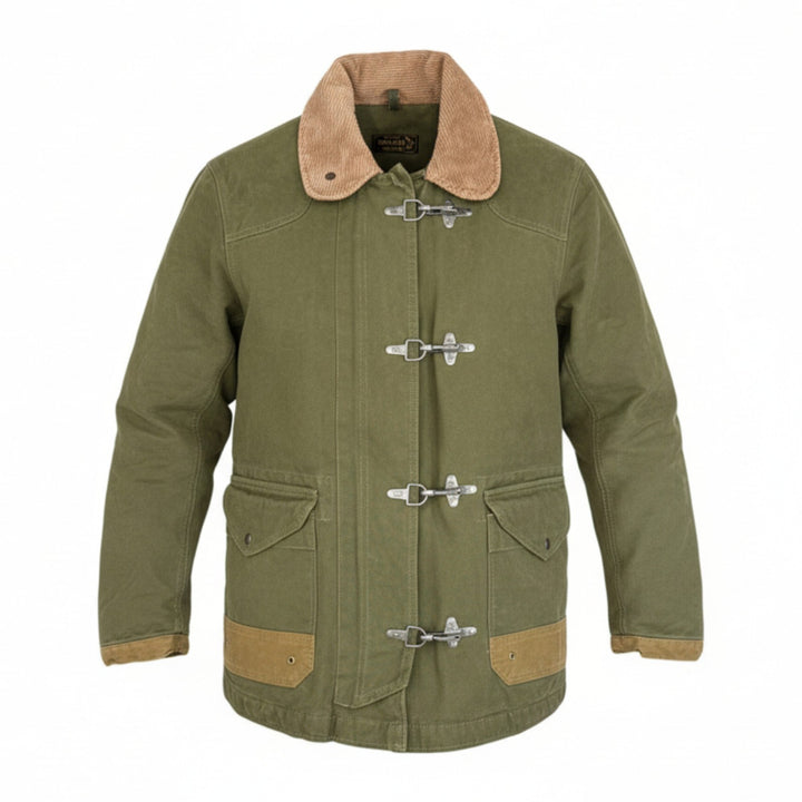 FEUERWEHRMANN „LIMITIERTE AUFLAGE“ LEINWAND, WOLLGEFÜTTERT, GRÜN