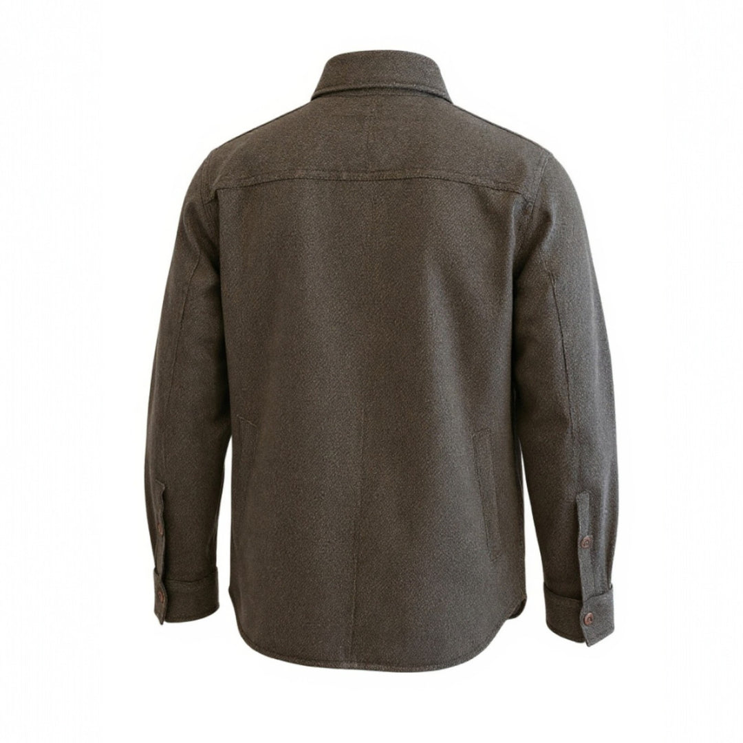 QUILTED BROWN WOOL SHIRT