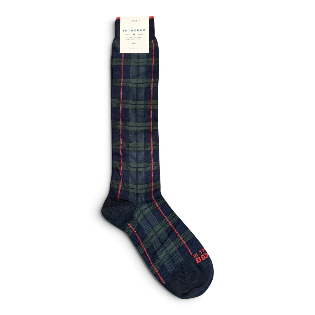 Tartan-Socken Grün/Blau