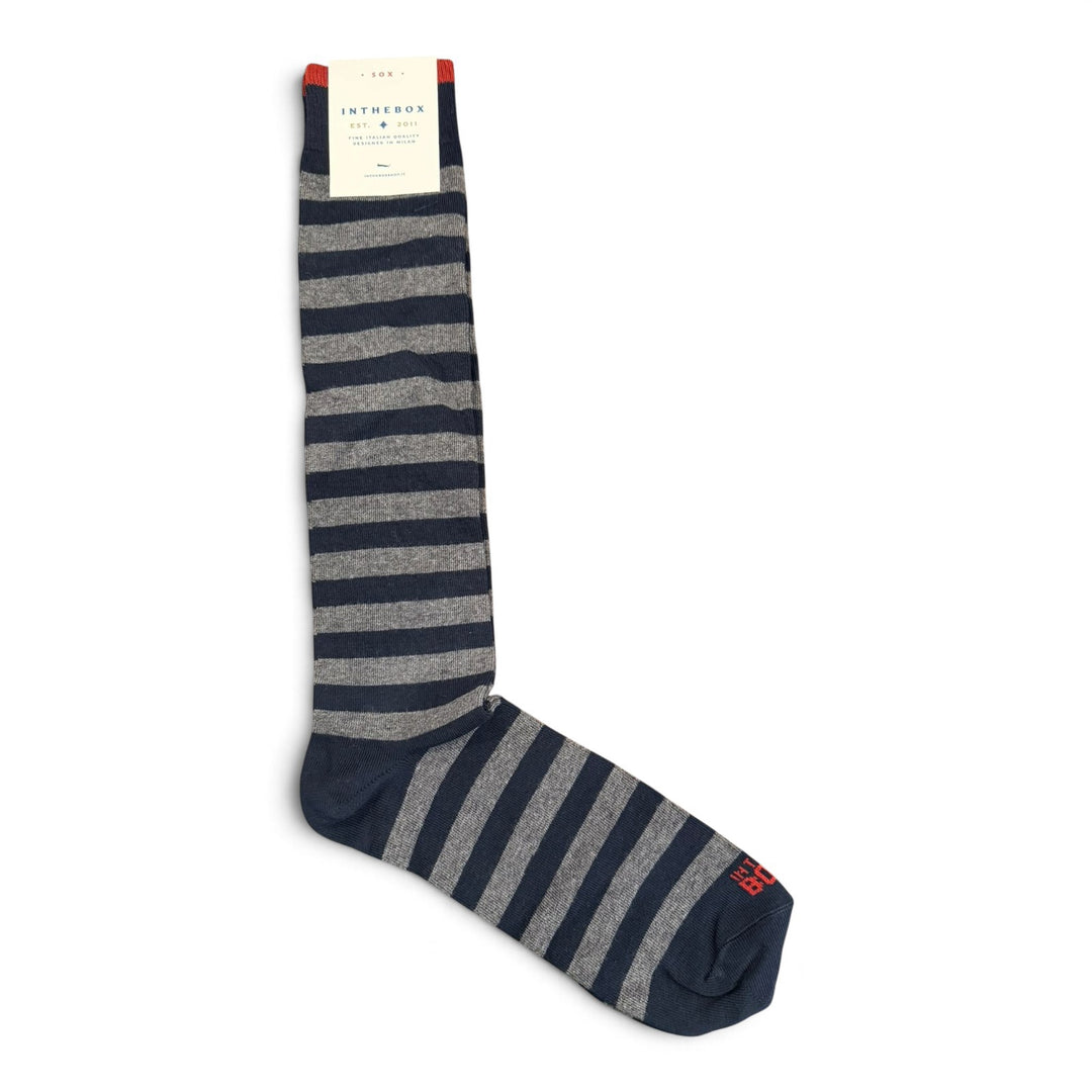 Socken Stripe Rugby Blau/Dunkelgrau