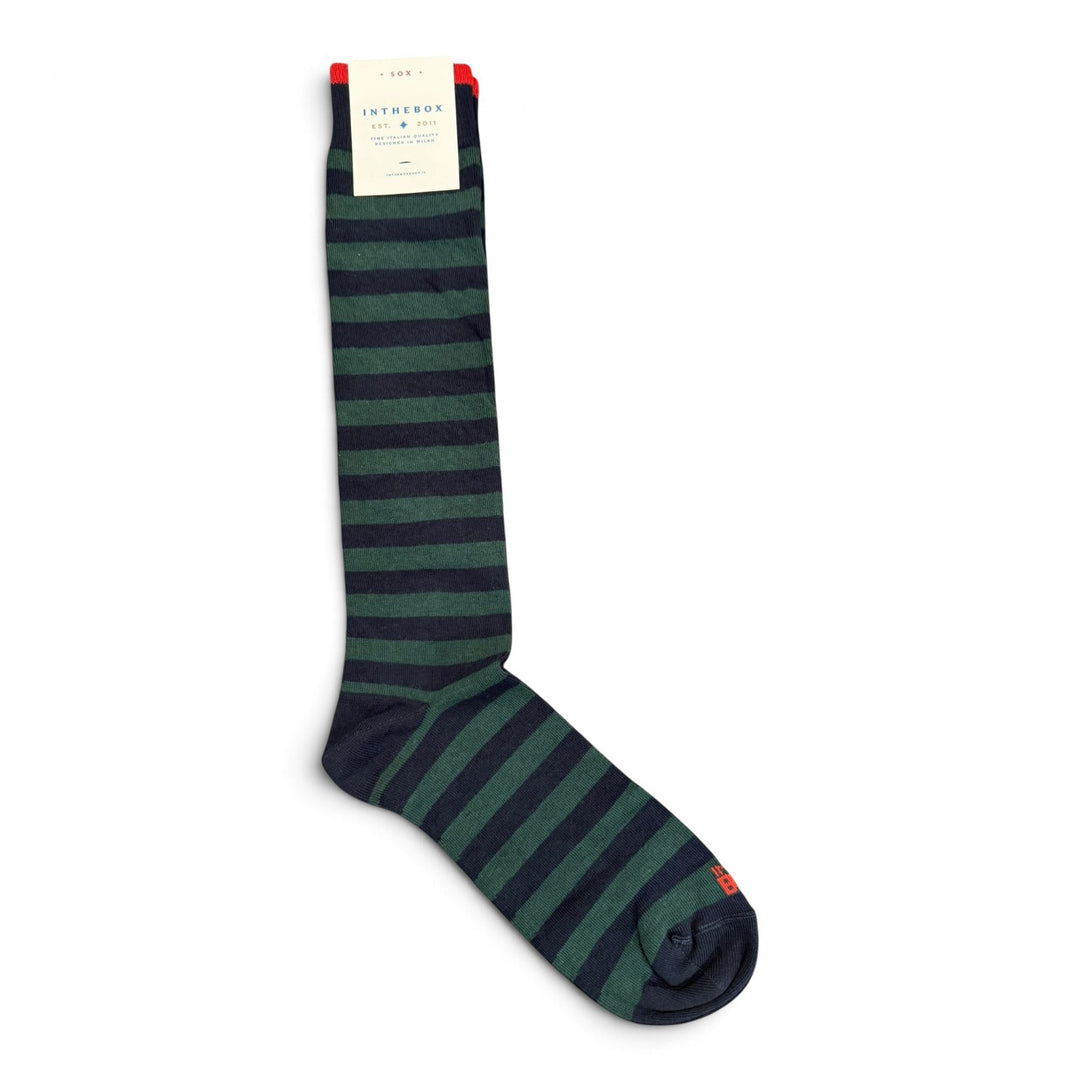 Socken Stripe Rugby Blau/Dunkelgrün