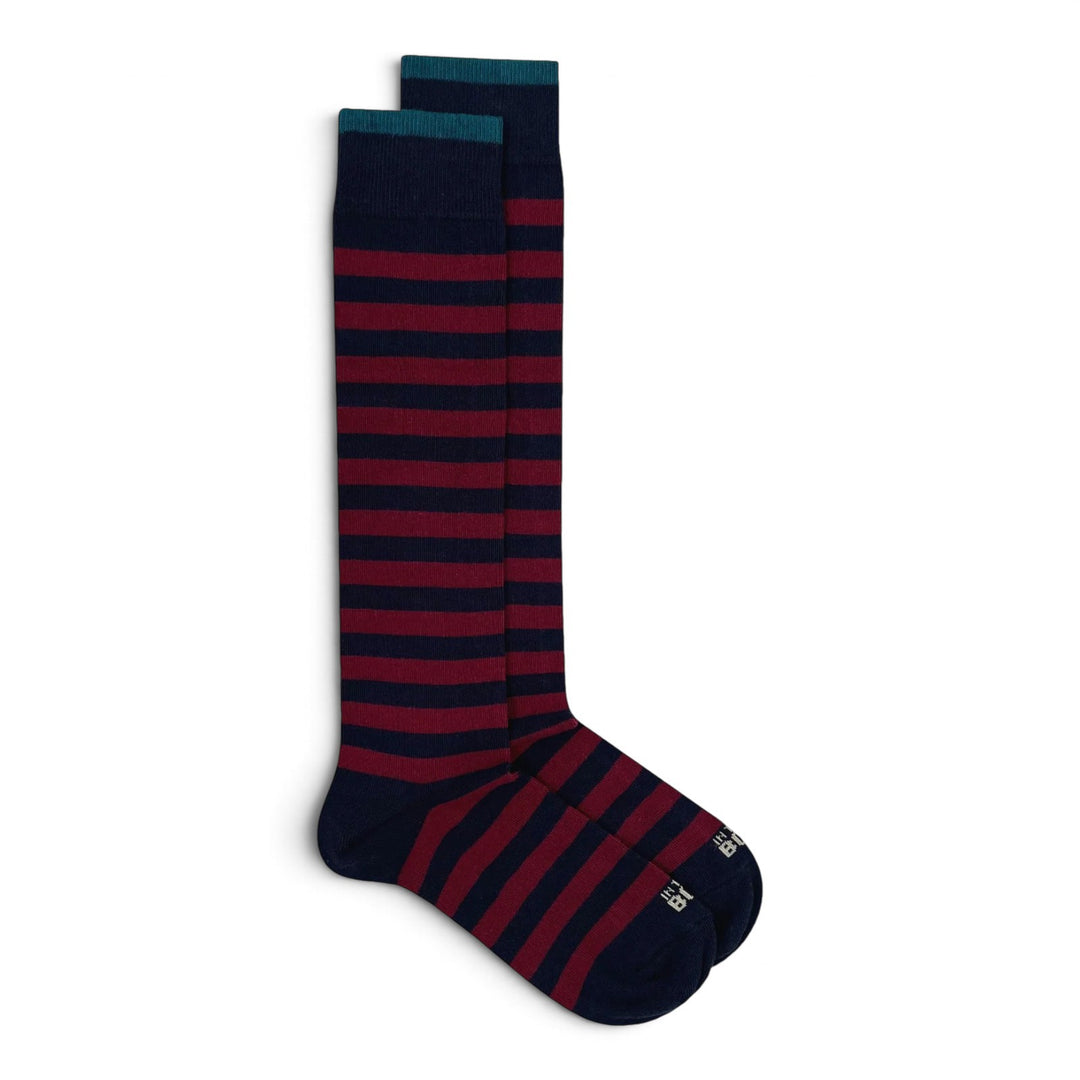 Socken Stripe Rugby Blau/Bordeaux