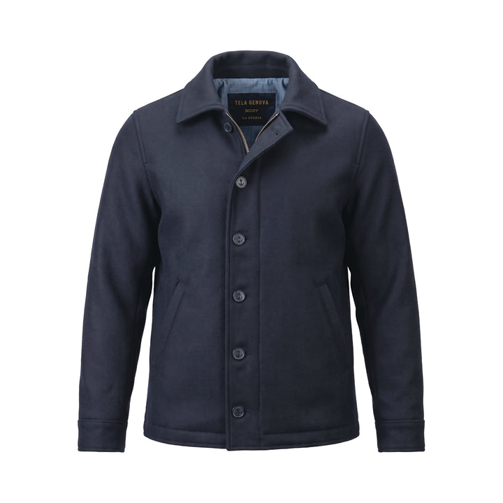 Tela Genova MICHELE THE SHORT COAT NAVY Blu - foto 1