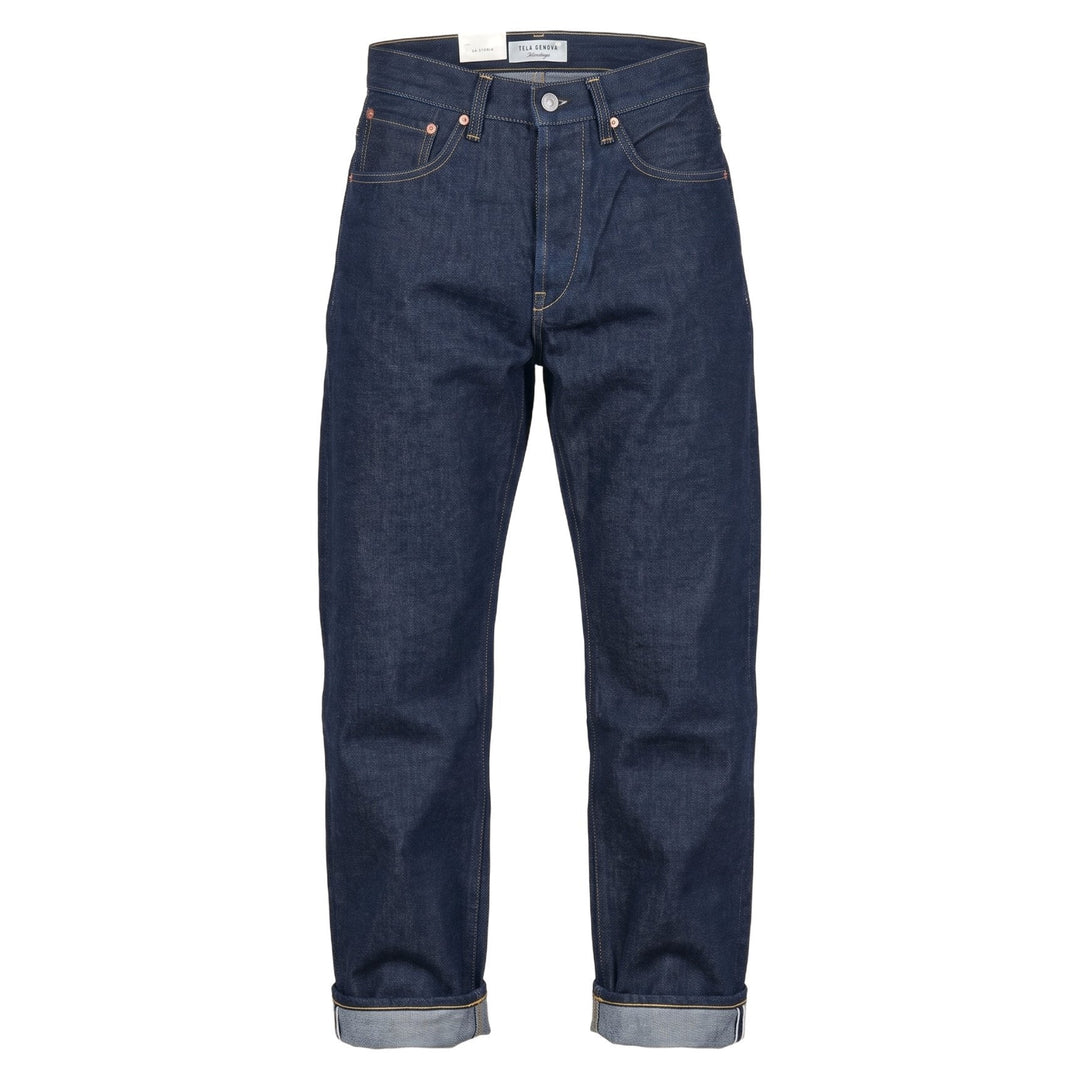 Tela Genova RODOLFO SELVAGE RINSE BLUE Blu - foto 1