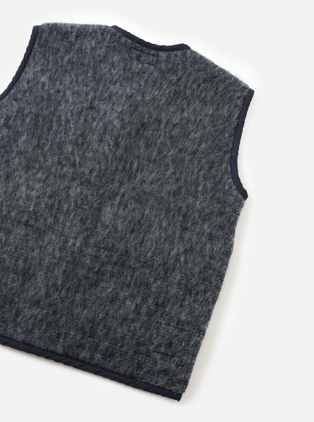 Universal Works Lancaster Gilet Losso Mohair Mix Navy/Pale Grey Blu - foto 5