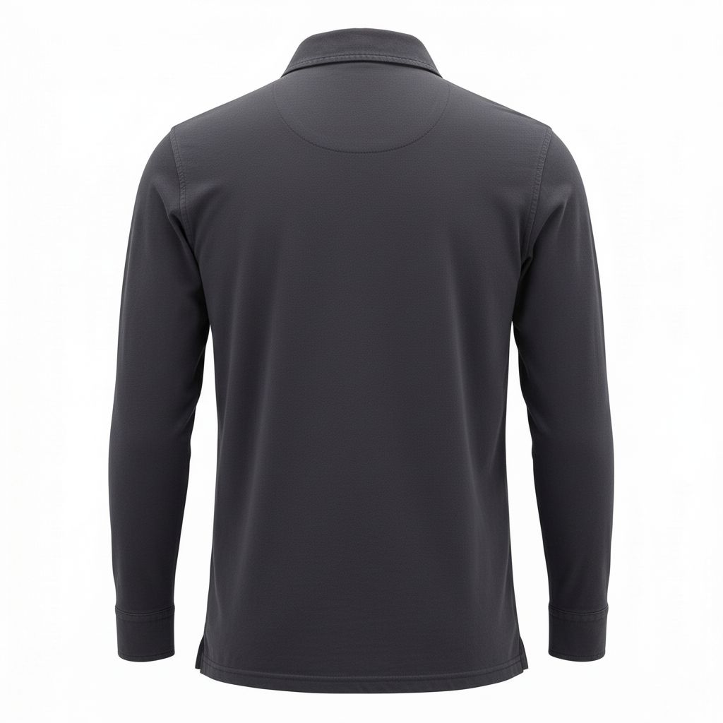 Langarm-Polo York Jersey Navy